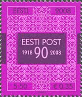 90 Anniversary of Estonian Post, 1v; 5.50 Кr