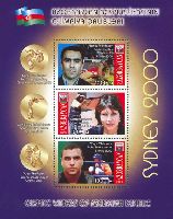 Azerbaijanian sportsmen - Olimpic prizers in Sydney'2000, Block of 3v; 1000 M x 3