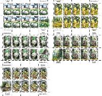 Flora, Mushrooms, 5 M/S of 9 sets & label