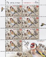 Fauna, European goldfinch, М/S of 7v & label; "Н" х 7