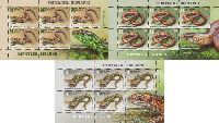 Fauna, Lizards, 3 М/S of 5 sets & label