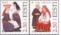 Folk costumes Reigi and Emmaste, 2v; 2.50 Kr x 2