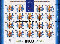 Европейский год языков,  малый лист тип I, М/Л из 19м и купона; 4.40 Кр x 19
