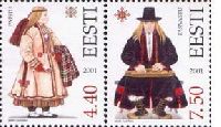 Paistu & Tarvastu Folk costumes, 2v; 4.40, 7.50 Kr