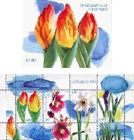 Флора, Весенние цветы, Буклет из 4м; 4.40 Кр x 4