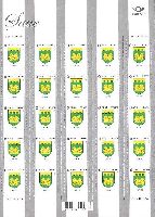 Definitive, Town Saue Coat of Arms, selfadhesive, M/S of 25v; 0.55 EUR x 25