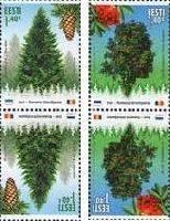 Estonia-Romania joint issue, Forest, tete-beche pairs, 4v; 1.40 EUR х 4