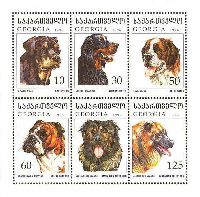 Fauna, Dogs, M/S of 6v; 10, 30, 50, 60, 70, 125t