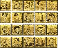 Military & State leaders of World War II, 20v on gold metal; 5.0 S x 3, 10.0 S x 13, 15.0 S x 4