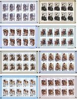 Fauna, Animals of Asia, imperforated, 8 M/S of 10 sets
