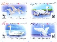 WWF, Swans, bloc of 4v imperforated; 36, 39, 48, 117 S