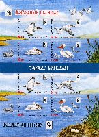 WWF, Pelicans, imperforated M/S of 2 sets
