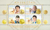 Спортсмены Казахстанa - Победители Олимпиад, блок из 4м; 100 T x 4