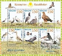 Fauna, Steppe birds, Block of 6v; 150 T x 6