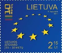 10y of the Lithuania membership in EC, 1v; 2.15 Lt