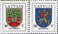 Definitives, Rezekne & Valmiera Coat of Arms, 2v; 10, 20s