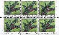 Flora, Berries, three sides perforation, M/S of 6v; 30s x 6