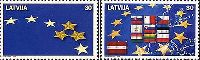 Joining of Latvia in United Europa, 2v; 30s х 2