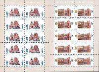 Latvia-Germany joint issue, Monuments of architecture protected by UNESCO, 2 M/S of 10 sets