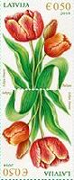 Flora, Tulpes, Tete-beche pair, 2v; 0.50 EUR x 2