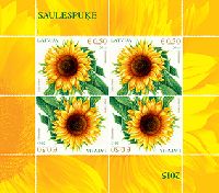 Flora, Sunflower, M/S of 4v; 0.50 EUR x 4