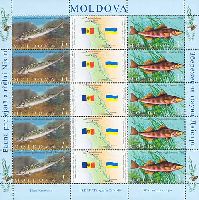 Совместный выпуск Молдова-Украина, Фауна, Рыбы, М/Л из 5 серий