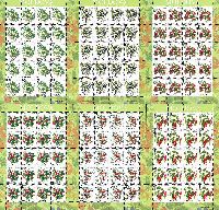 Definitives, Berries, 6 M/S of 20 sets
