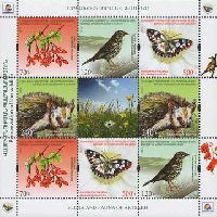 Fauna and Flora of Karabakh, М/S of 2 sets & label