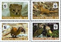 WWF, Mountain weasel, 4v; 4.50, 5.0 S x 2