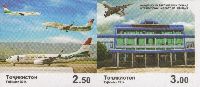 Khujand Airport, 2v in pair imperforated; 2.50, 3.0 S