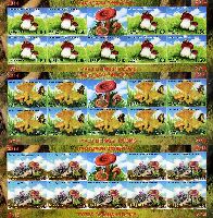 Flora, Mushrooms, imperforated 3 М/S of 9 sets & label