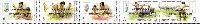 Археология Приднестровья, Серебряная надпечатка на № 017 (Палеолит), 5м в сцепке; "А", "Б", "В", "Д", "Д"