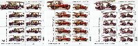 Firefighting vehicles, 3 М/S of 9 sets & label