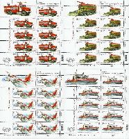Firefighting transport, 4 М/S of 9 sets & label